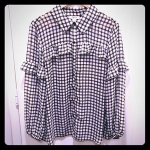 Style & Co. ruffle gingham blouse